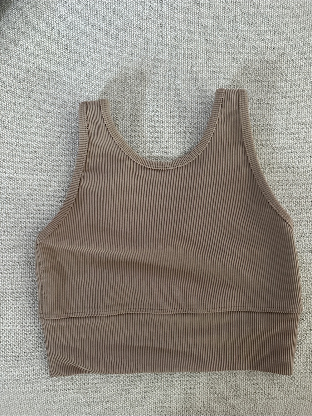 Ribbed Tank Top in Taupe